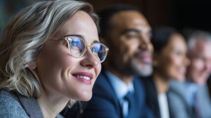 Diverse Business Team in Office Meeting Around Round Table with Laptops Engaging in Strategic Discussion, Corporate Success Concept with Modern Workplace Collaboration and Technology Integration