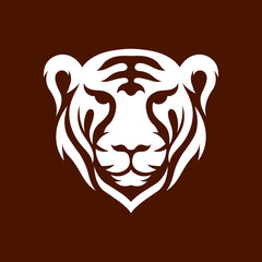Tiger head logo vector design, suitable for sports brands