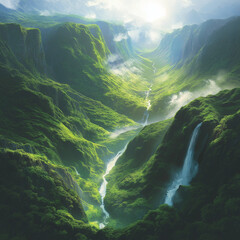 waterfall in the mountain