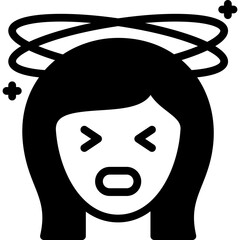 dizzy icon illustration design with solid