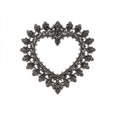 Ornate Vintage Heart-Shaped Frame with Intricate Detailing and Elegant Design for Shelf Display or Wall Decoration