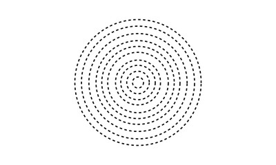 Dashed and dotted circle icon. Dotted round lines. Black and white broken rings. Abstract monochrome graphic. vector&nbsp;illustration&nbsp;.&nbsp;EPS&nbsp;10&nbsp;. 