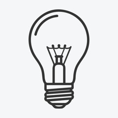 Simple line drawing of a light bulb icon