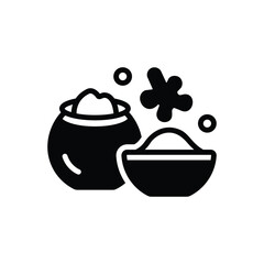 Black solid icon for holi powder