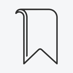 Simple bookmark icon line art graphic design