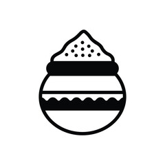 Black solid icon for color pot