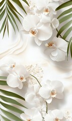 Tropical symphony: vibrant foliage, exotic bloom, bold composition, abstract pattern, vivid plant, geometric style, modern design, decorative artwork, lush illustration, striking aesthetic.