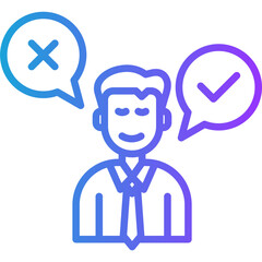 Obraz premium Decision line gradient icon