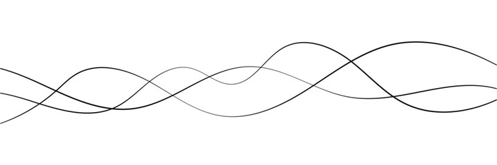 Curve wave seamless pattern. Thin line wavy abstract vector background. Curve wave seamless pattern. Line art striped graphic template. Vector illustration in white background . eps 10