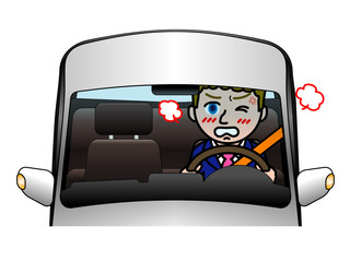 壱A：怒るドライバー白人男性A_CS3