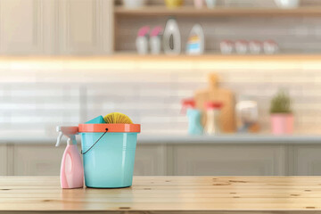 Plastic laundry basket with clothes indoors