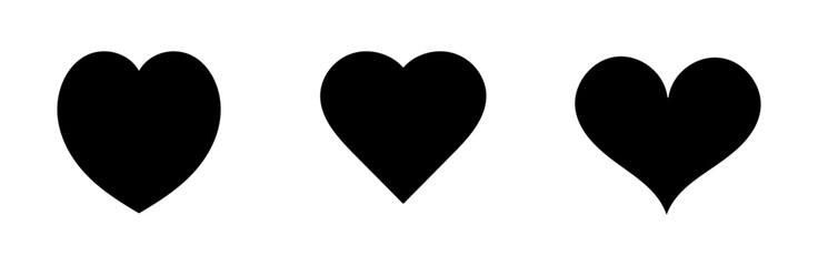 Set of hearts design vector flat icon