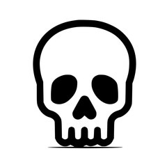 Obraz premium Simple black outline drawing of a human skull.