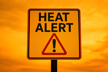 Heat alert sign simple compose 01jxdav9epftw9bm5frs87acv2