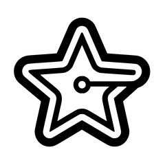 Star icon with a line and circle connecting to the center, outlined in black.