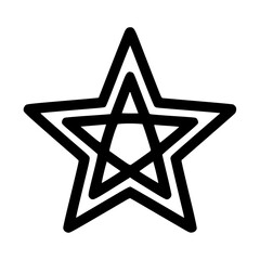 Triple-layered starburst design, bold black lines, geometric, simple graphic.