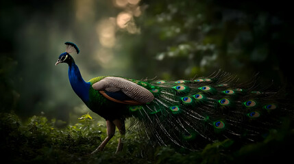 Obraz premium Peacock In Lush Forest