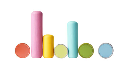 Colorful Cylinders and Discs for Creative Projects and Educational Use in Vibrant Shades
