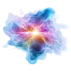 Colorful Abstract Light Burst with Swirling Patterns and Energy Effects in Blue, Pink, and Purple Hues