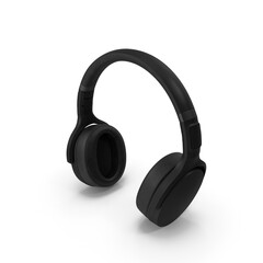 Black Wireless Over-Ear Headphones Isolated on Transparent Background