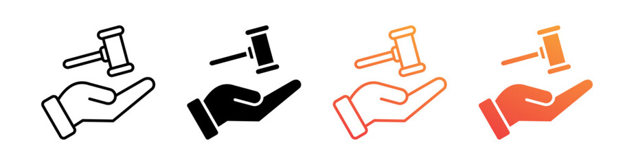 Stamp Legal Multiple Style Icon Set Collection 