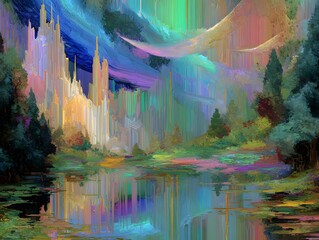 Enchanting Waterfall in a Fantastical Landscape