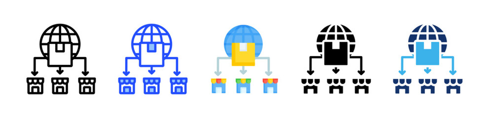 Distribution Icon Collection With Multiple Styles