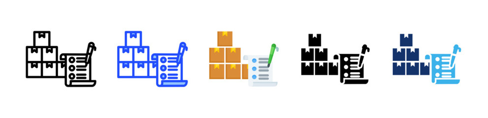 Inventory List Icon Collection With Multiple Styles