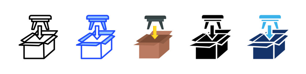 Packing Label Icon Collection With Multiple Styles