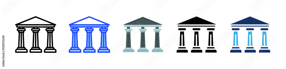 Poster column icon collection with multiple styles