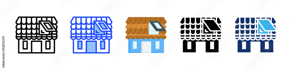 Poster skylight icon collection with multiple styles