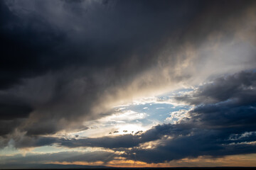 Stormy clouds at sunset in Wyoming