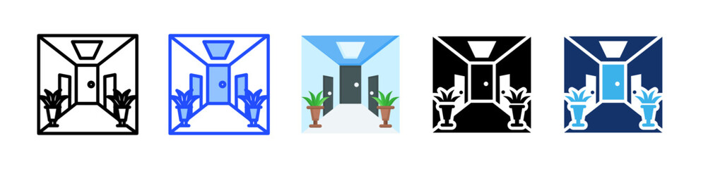 Corridor Icon Collection With Multiple Styles