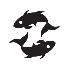Pisces Zodiac Fish Silhouette Icon