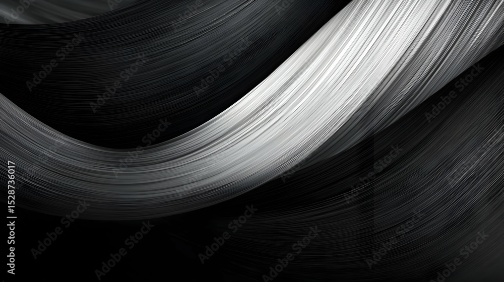 Poster abstract design with dark and light gray flowing lines. complex, wavy patterns create a sense of mov