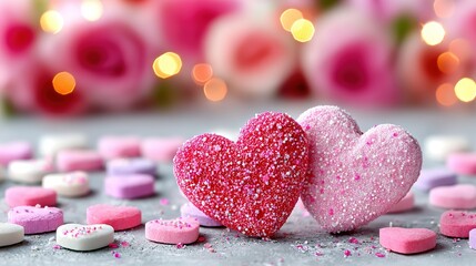 Obraz premium heart shaped candies