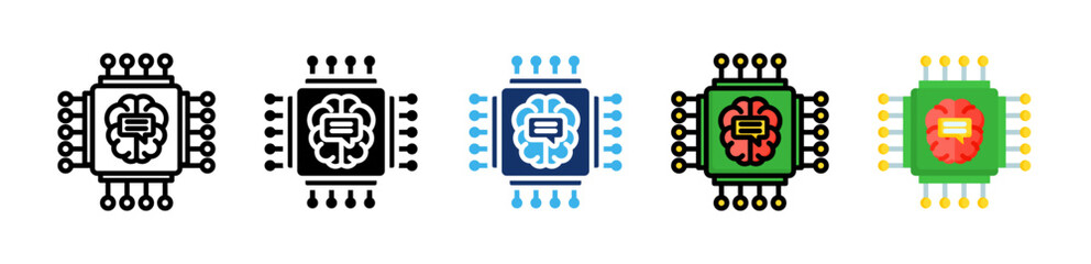 Natural Language Processing Icon Collection With Multiple Styles