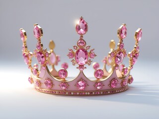 Pink Princess Crown Ornate Gold