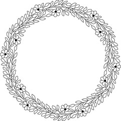 Botanical Leaf Wreath Vector