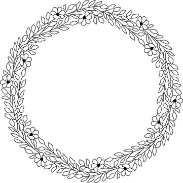 Botanical Leaf Wreath Vector
