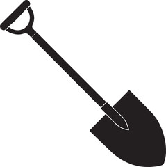 shovel sketch silhouette, black and white silhouette, vector and illustration