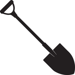 shovel sketch silhouette, black and white silhouette, vector and illustration