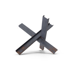 Anti-Tank Czech Hedgehog Barrier Isolated on Transparent Background © Realistic PNG