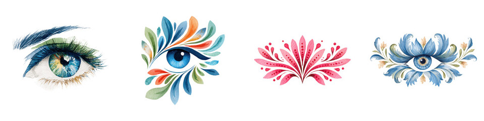Naklejka premium Surreal abstract floral and ornamental shapes