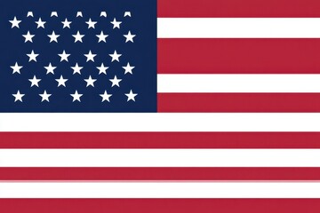 Naklejka premium Waving flag of the United States of America during a clear day in a patriotic celebration, United States of America flag