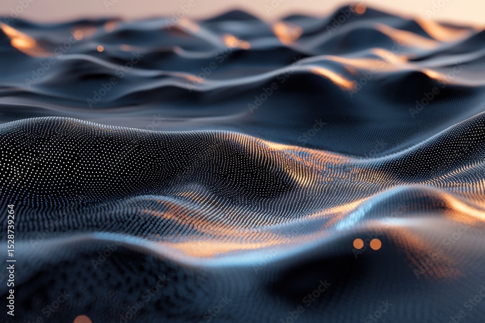 Poster futuristic landscape surface scanning technology used for advanced terrain mapping, landscape surfac