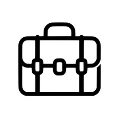 Minimal Black Line Briefcase Icon for Business and Office