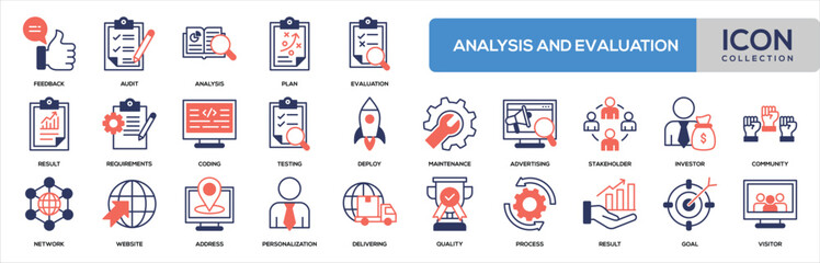 Analysis and Evaluation Mixed Color Icon Collection