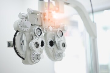 x ray image, Phoropter for eye test, lenses glasses for eye check in optical store, health care, eye care concept, industry eye care 