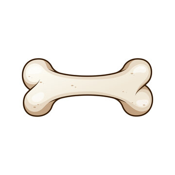 Cartoon bone vector isolated on white background.